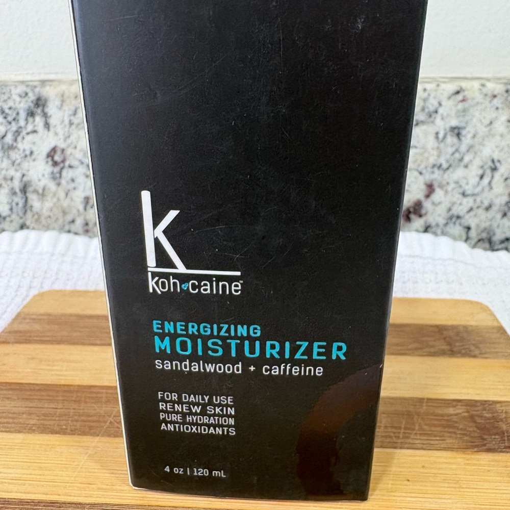 Koh*Caine Men’s Energizing Moisturizer Sandalwood +Caffeine NIB Vegan 4 Oz